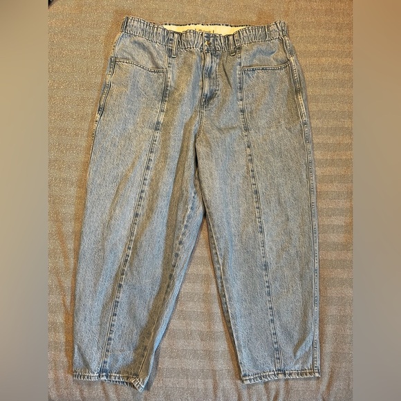 Madewell Pull- On Balloon Jeans in Closson Wash XXL - Picture 2 of 11